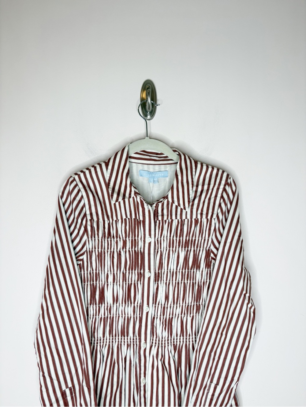 Hill House Mira Striped Shirt Dress Rust Small - Picture 4 of 6